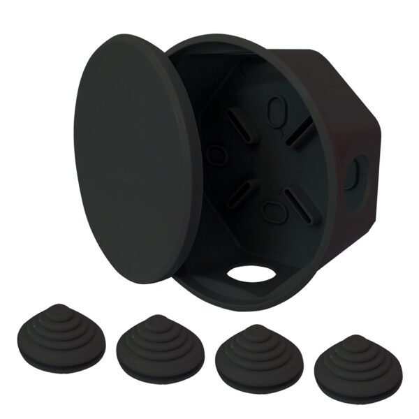 CAJA PASO OCTOGONAL NEGRO KALOP