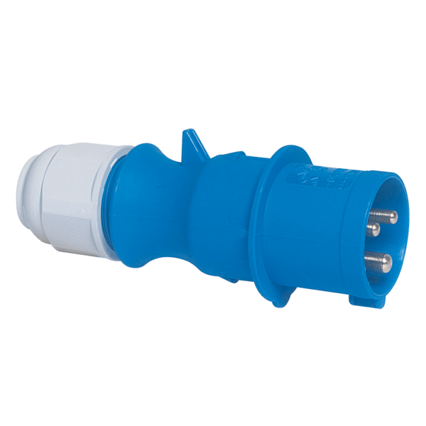 FICHA MACHO 2 PUNTOS + TIERRA 16A IP44 220V