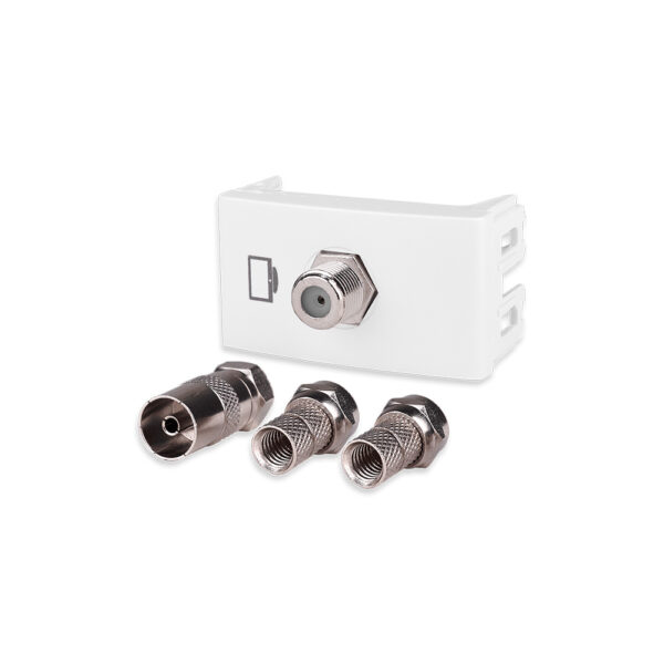 TOMA CABLE TV CON DIVISOR BLANCO KALOP