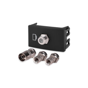 TOMA CABLE TV CON DIVISOR NEGRO KALOP