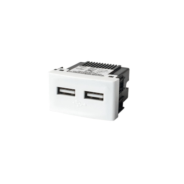 TOMA DOBLE USB SISTEMA MODULAR BLANCO