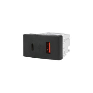 TOMA DOBLE USB A + C MODULO NEGRO