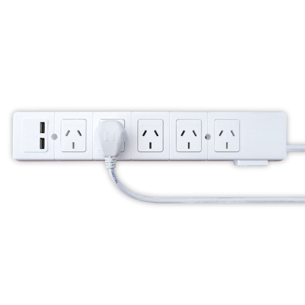 PROLONGADOR 5 TOMAS 1.5m CON USB BLANCO KALOP