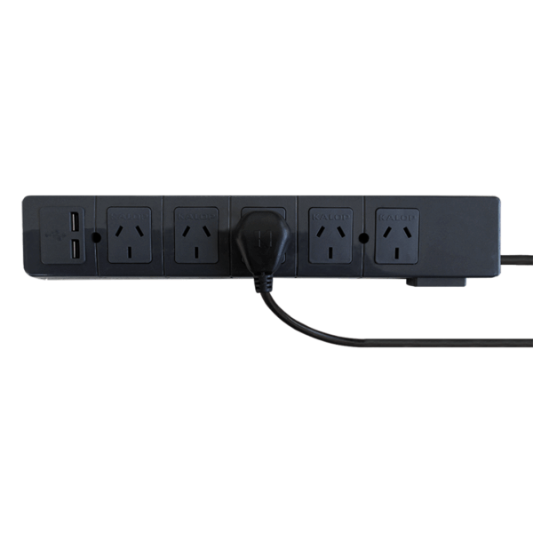 PROLONGADOR 5 TOMAS 1.5m CON USB NEGRO KALOP