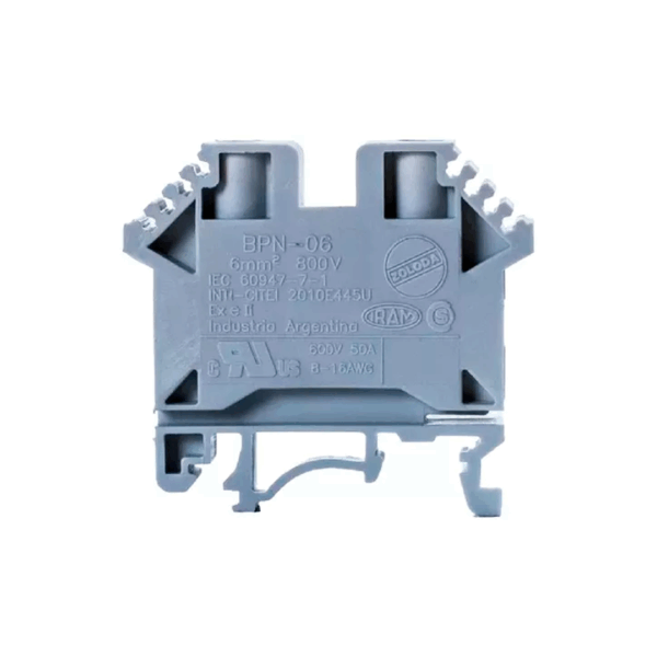 BORNERA DE PASO 6mm PARA RIEL DIN
