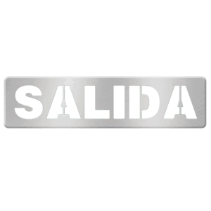 SEÑAL ACERO INOX SALIDA 50x200mm RADEM