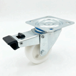 RUEDA NYLON GIRATORIA 100mm CON FRENO